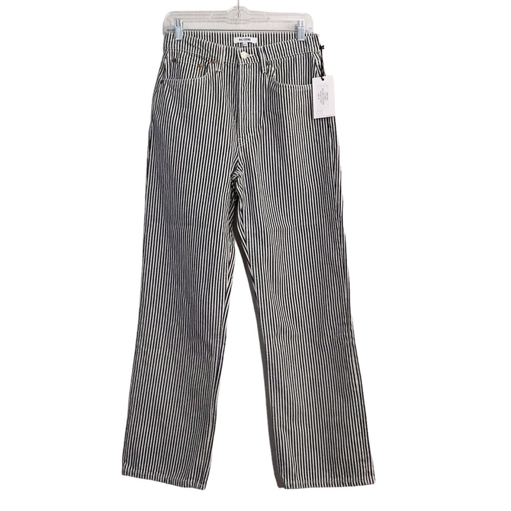 RE/DONE 90s Crop Low Slung Hickory Stripe Size 26 NWT